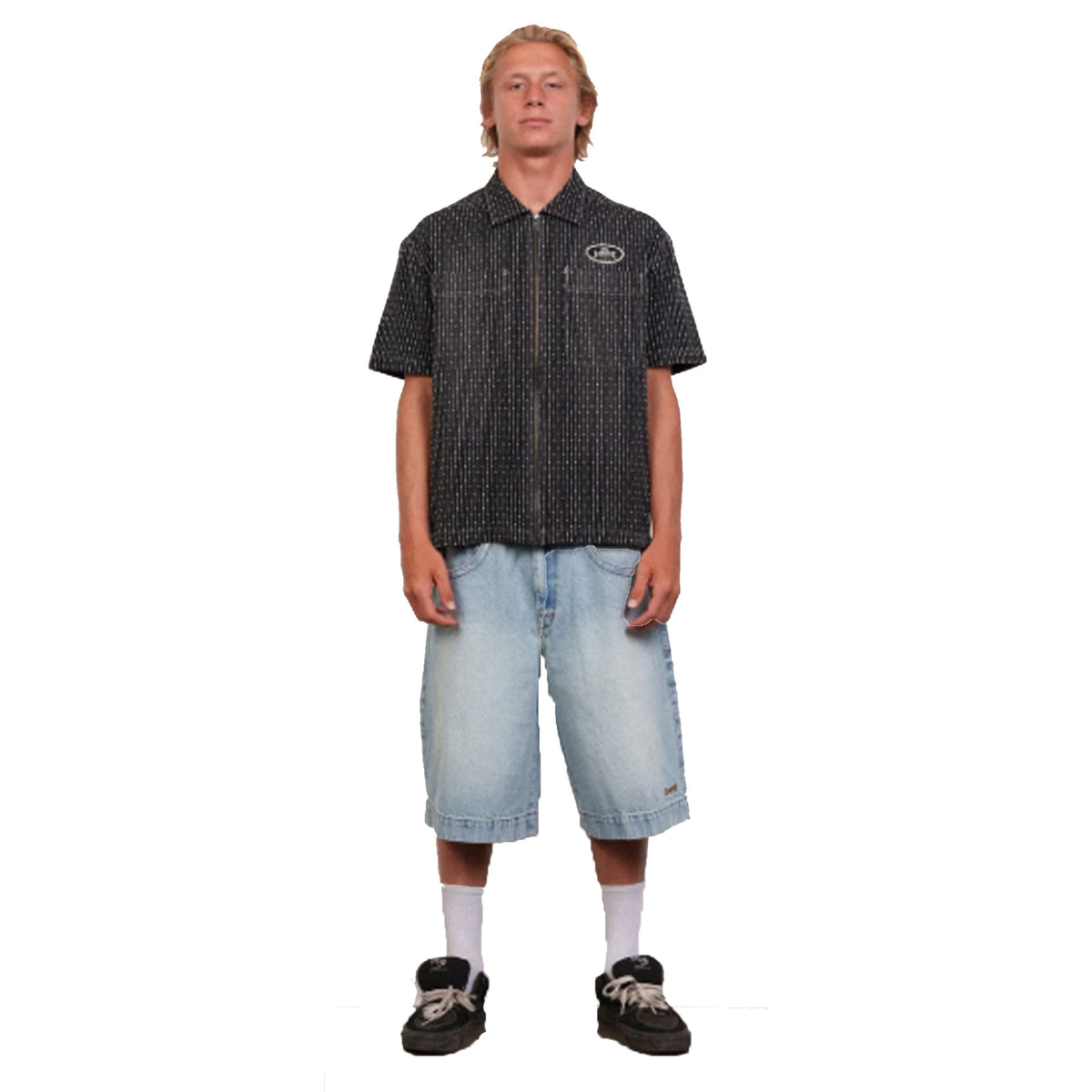 Lost Gassed Woven Men's S/S Dress Shirt - Black/Natural