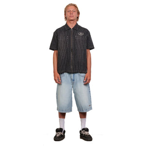 Lost Gassed Woven Men's S/S Dress Shirt - Black/Natural