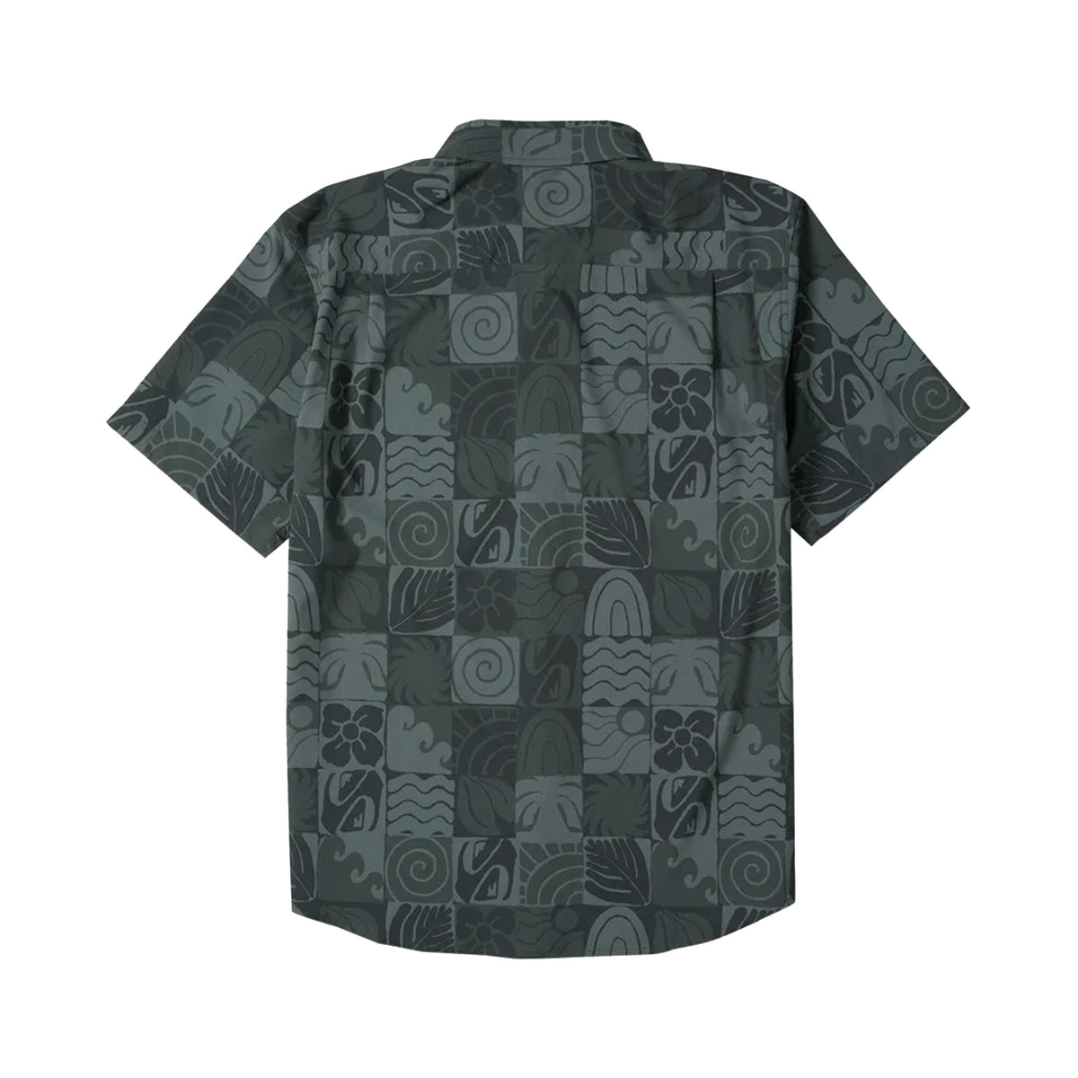 Quiksilver Earth Geo Classic Stretch Men's S/S Dress Shirt - Phantom