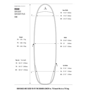 Roam Daylight Plus Funshape Single Surfboard Bag - Grey