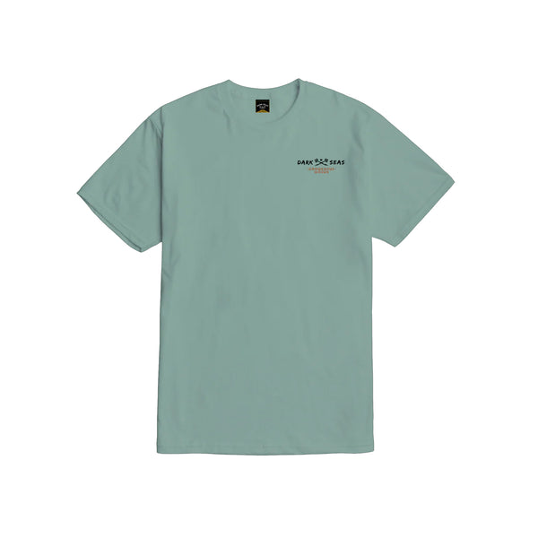 Dark Seas Bite First Premium Men's S/S T-Shirt - Dusty Blue - Surf