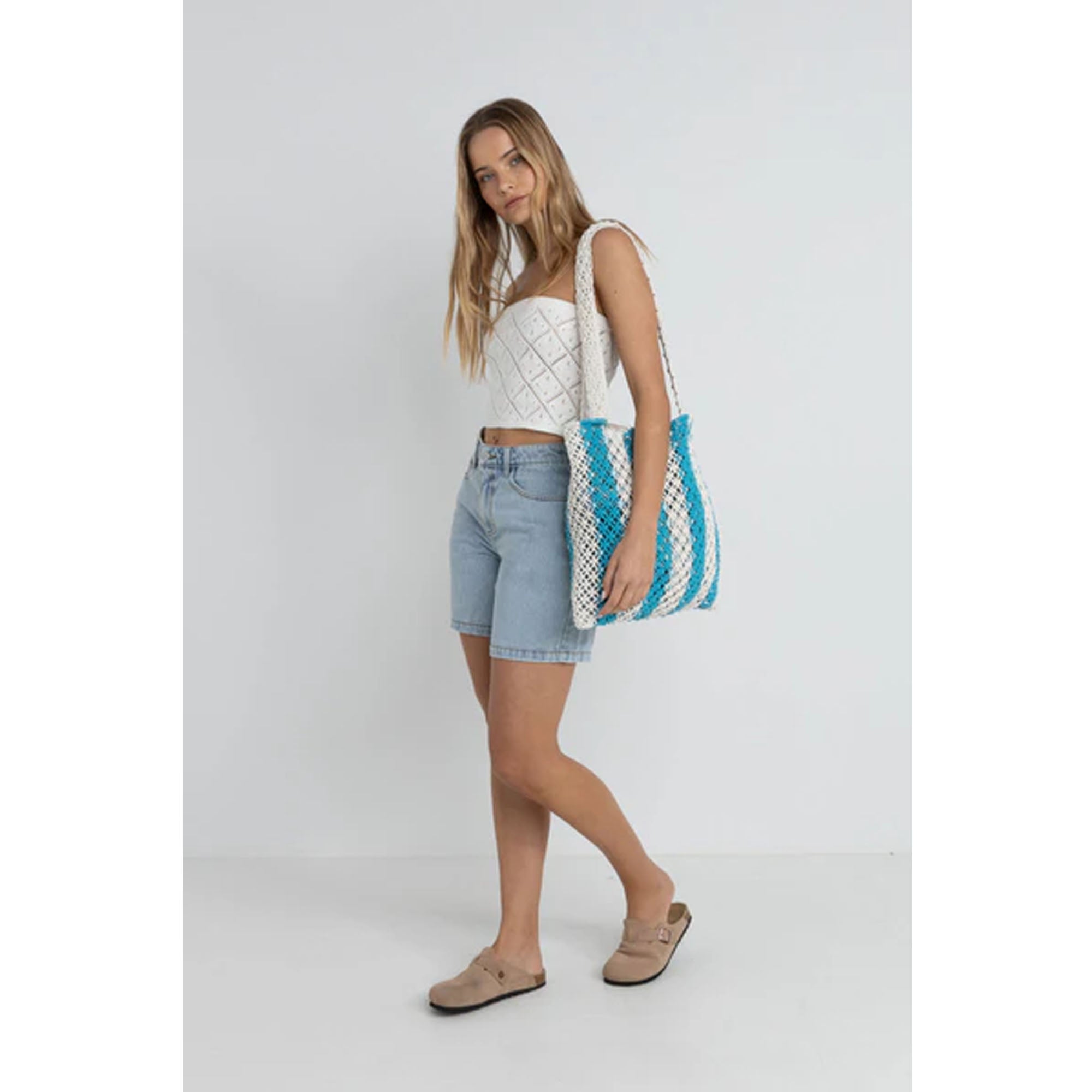 Rhythm Tour Denim Bermuda Women's Shorts - Blue