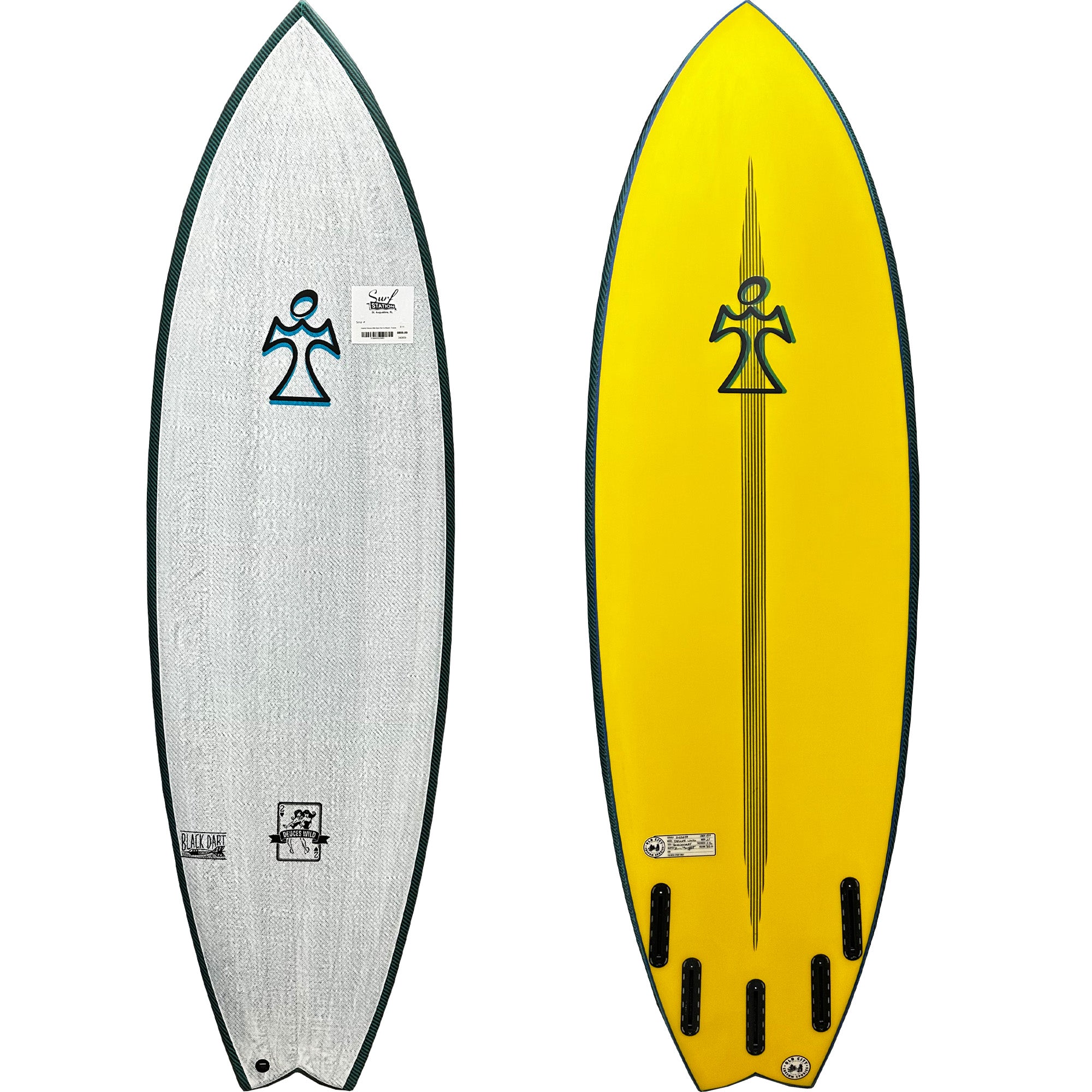 Inspired Deuces Wild Black Dart Surfboard - Futures