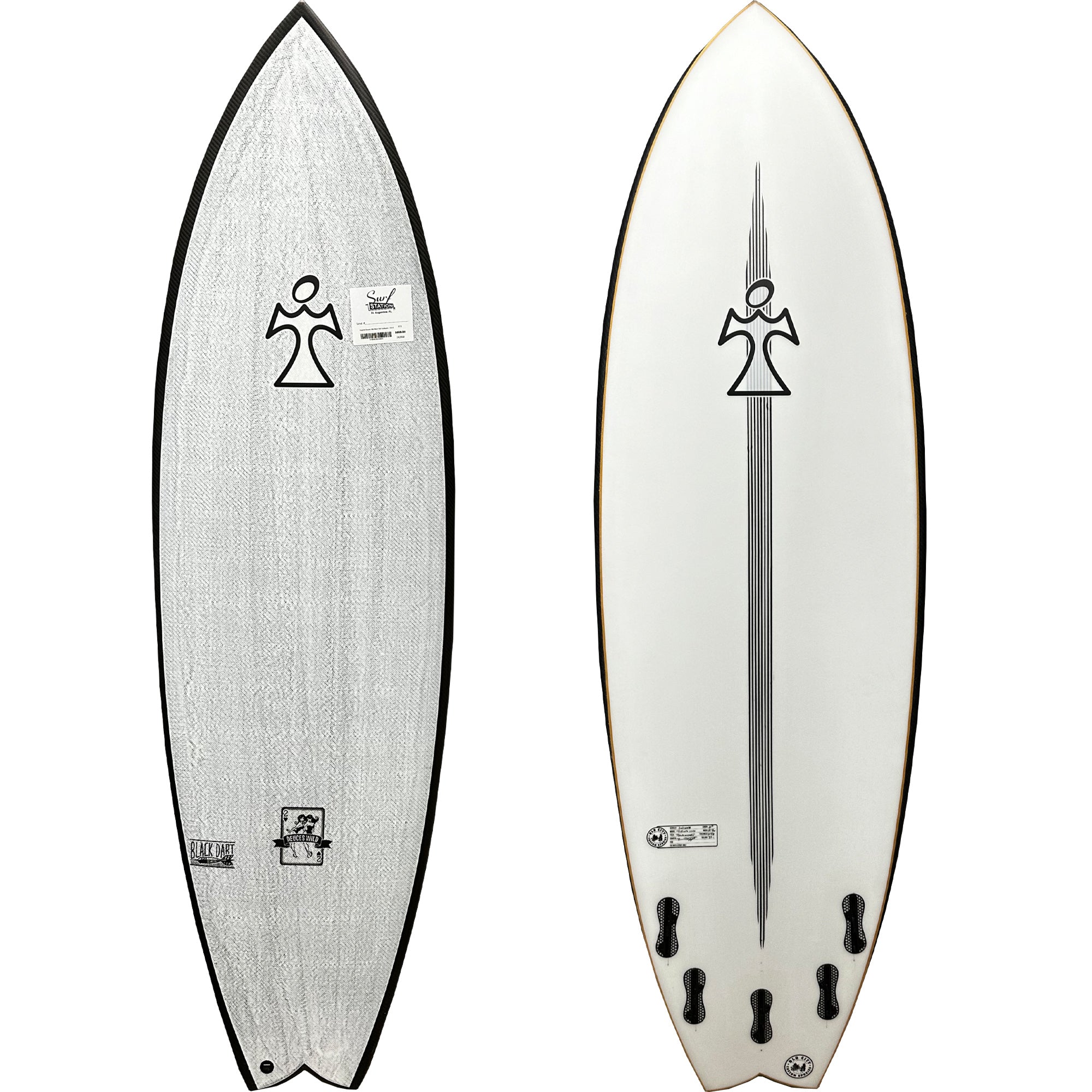 Inspired Deuces Wild Black Dart Surfboard - FCS II