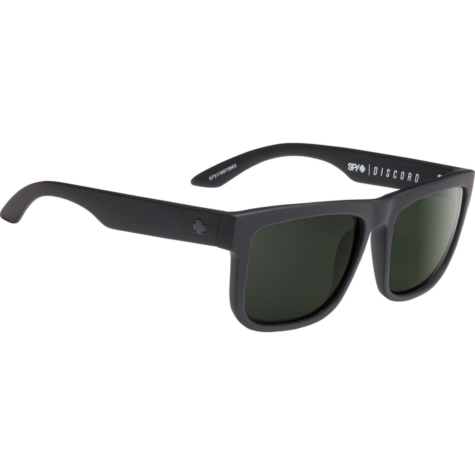 Spy Discord Men's Sunglasses - Matte Black/HD+ Gray Green