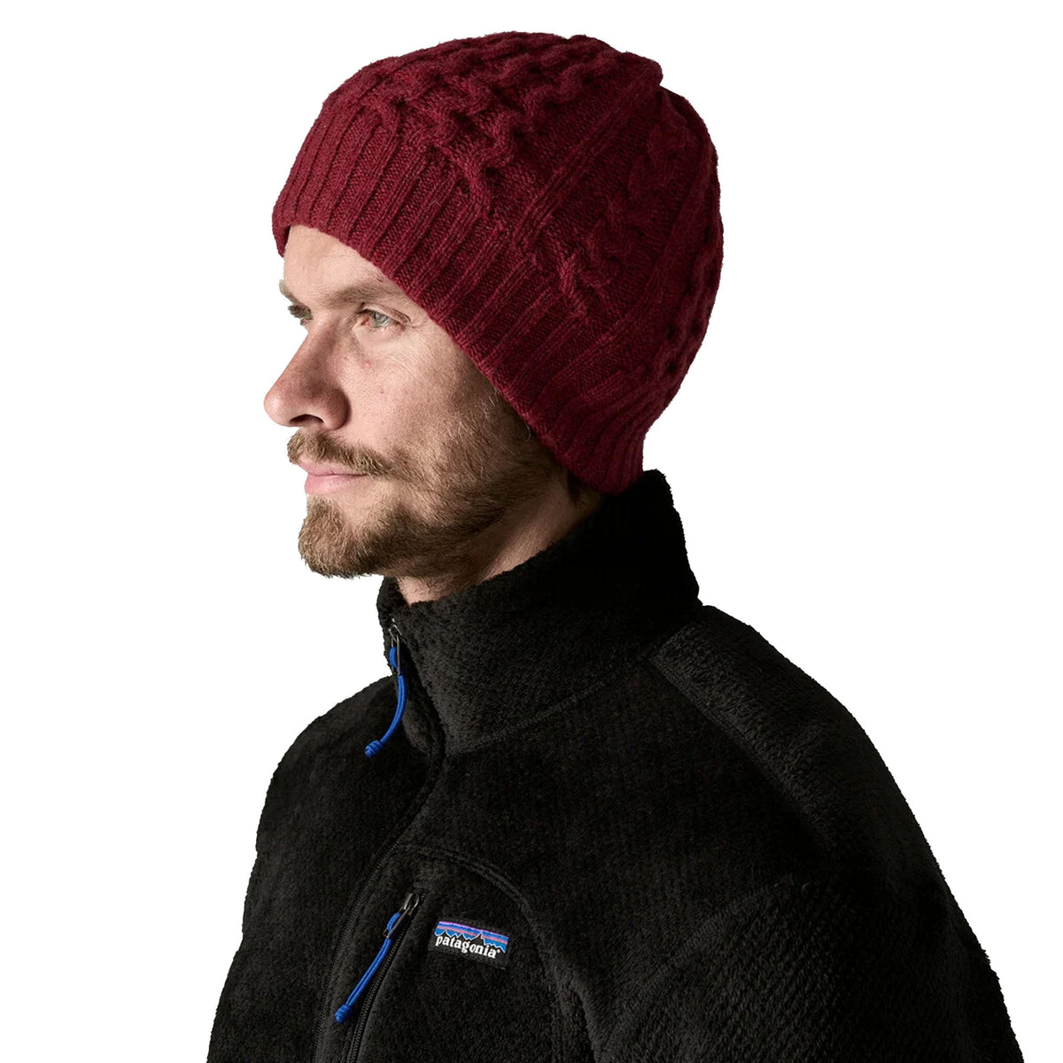 Patagonia Coastal Cable Men's Beanie - Dark Ruby