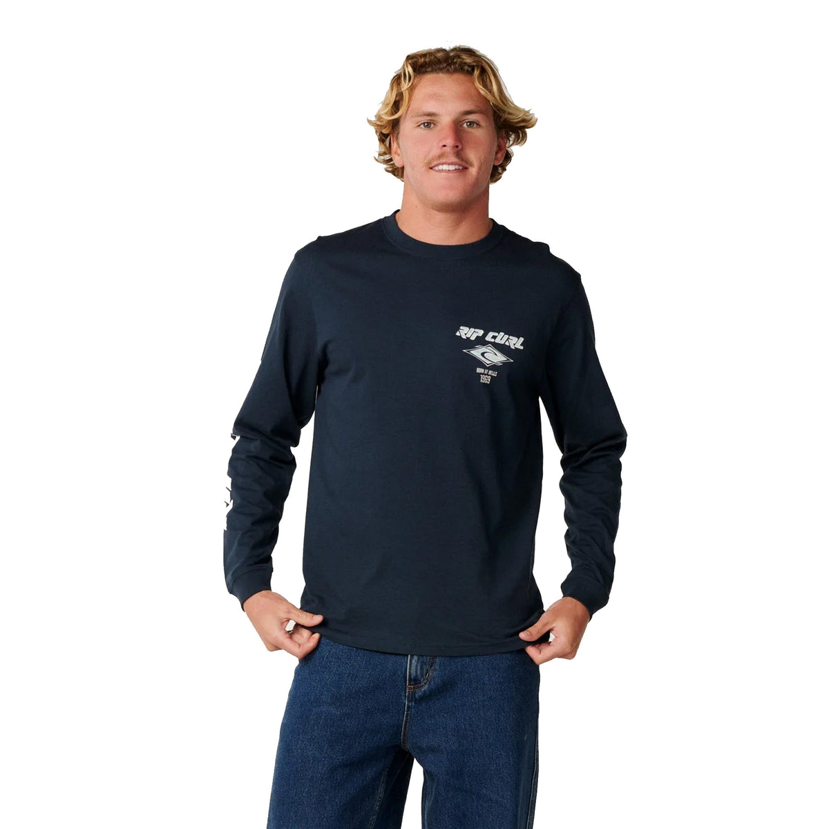 Rip Curl Fade Out Icon Men's L/S Shirt - Dark Navy
