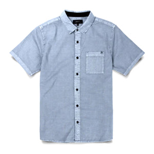 Roark Made To Fade Woven Men's S/S Dress Shirt - Washed Slate
