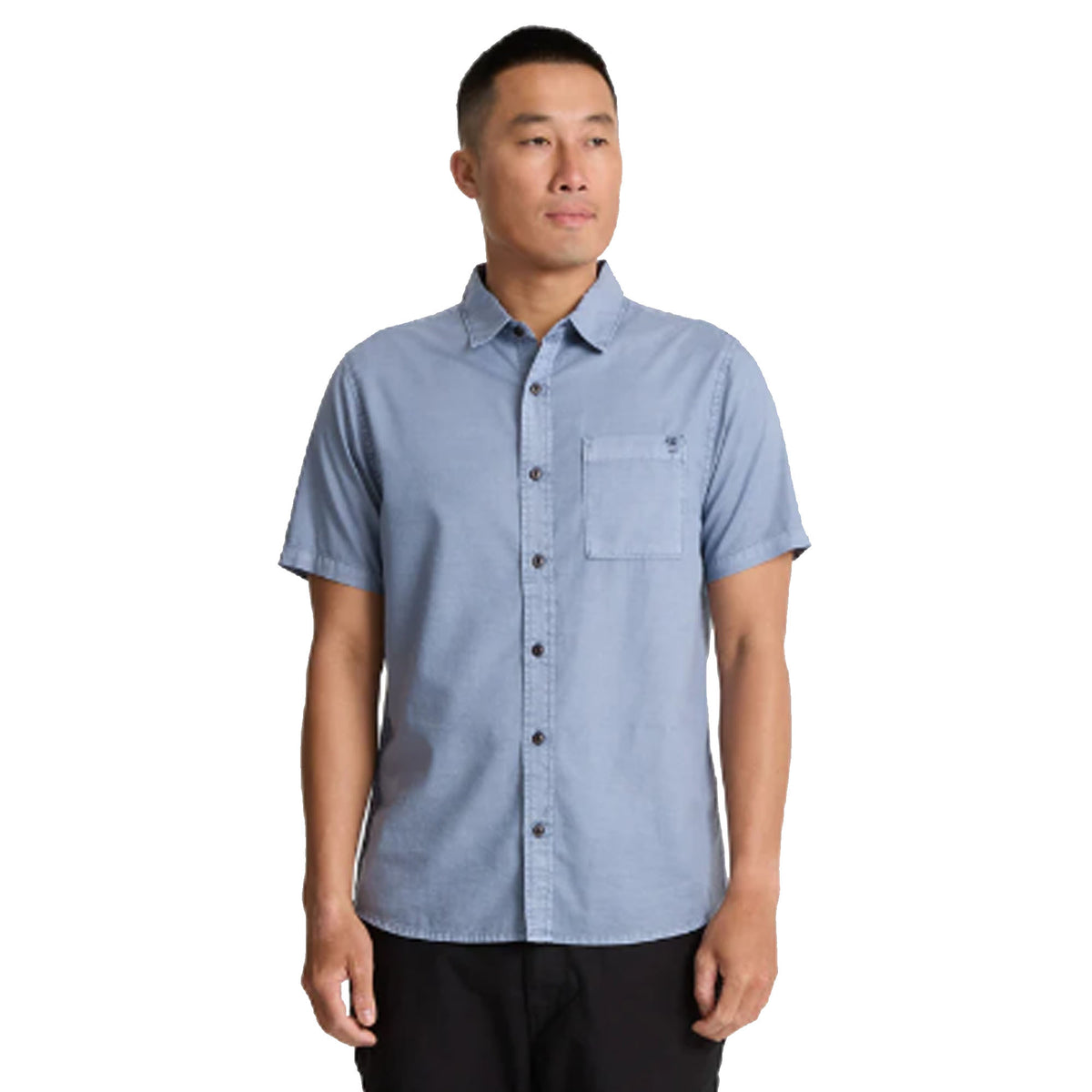 Roark Made To Fade Woven Men's S/S Dress Shirt - Washed Slate