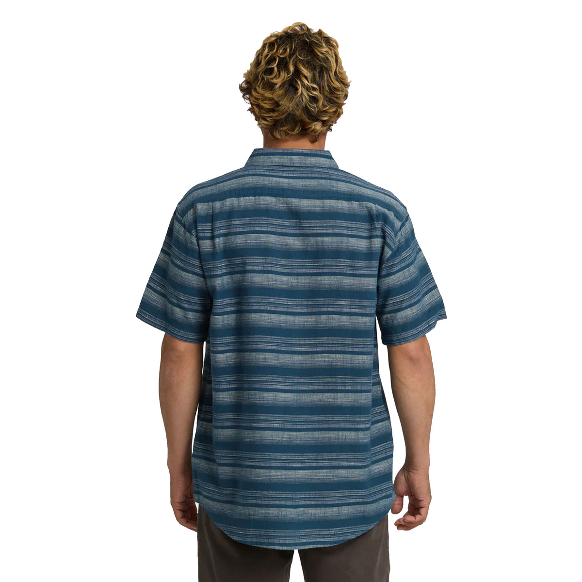 Billabong All Day Stripe Men's S/S Dress Shirt - Dark Denim