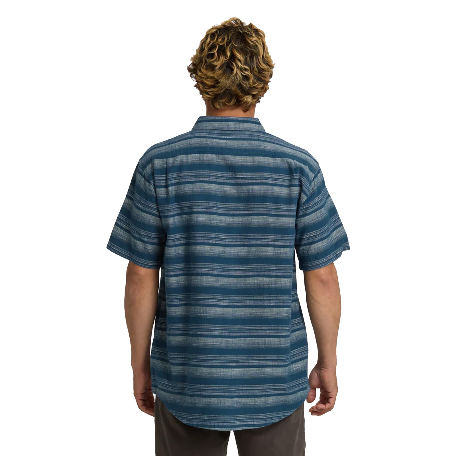 Billabong All Day Stripe Men's S/S Dress Shirt - Dark Denim