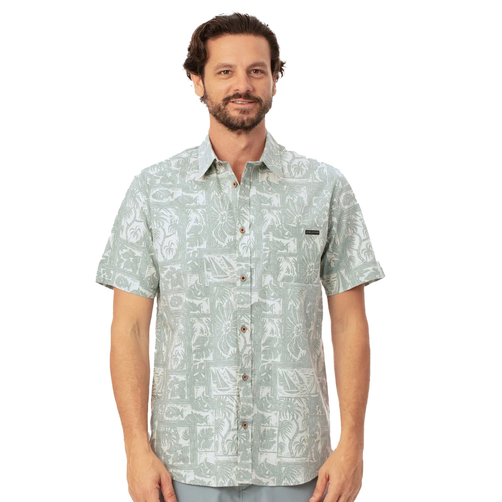 Surf Station Offshore Men's S/S Dress Shirt - Olive