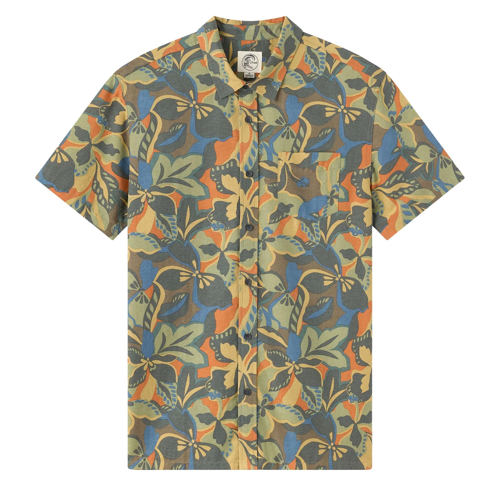 O'Neill O'Riginals Print Standard Fit Men's S/S Dress Shirt - Dark Shadow