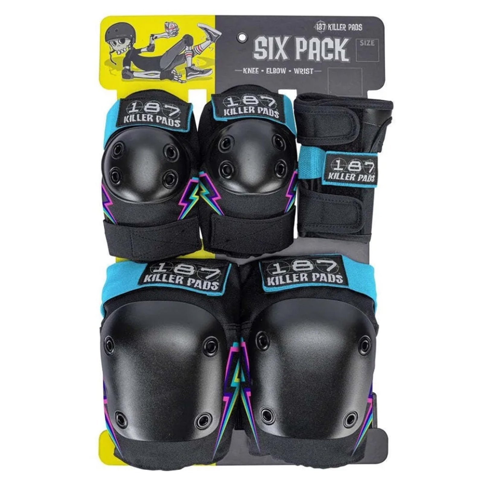 187 Killer Pads 6-Pack Jr Youth (Pre-K) Combo Pack - Electric Bolt