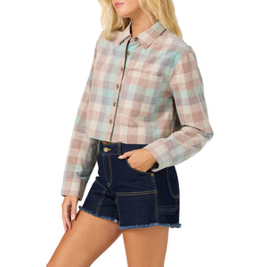 O'Neill Pippa Corduroy Crop Women's L/S Flannel - Carob Brown