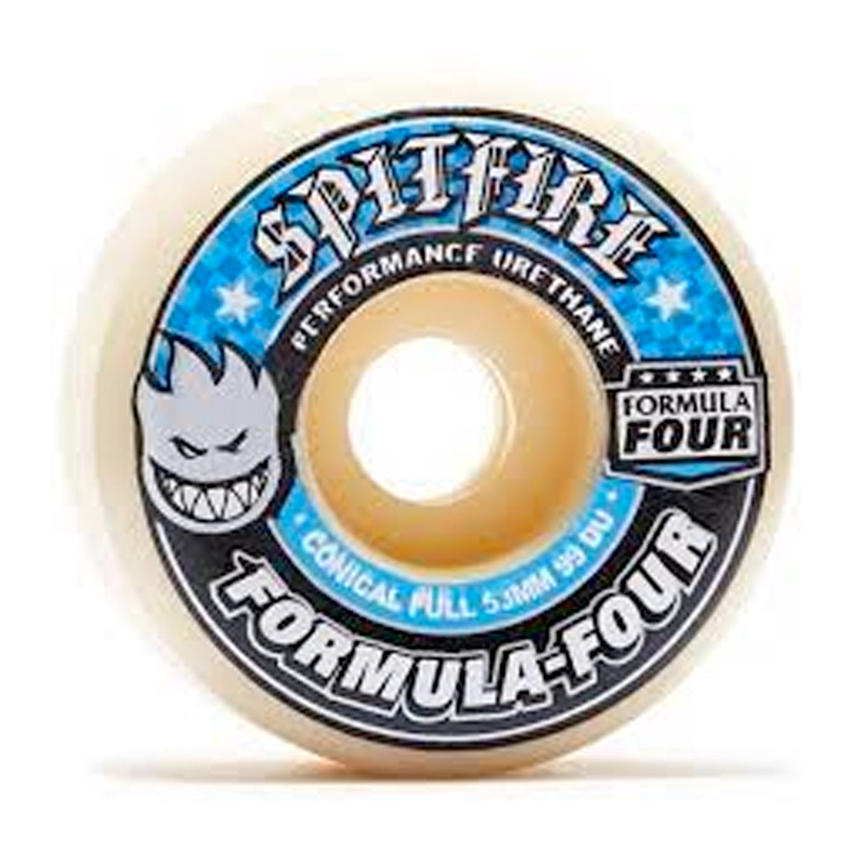 Spitfire F4 Conical 53mm 99a Skateboard Wheels - Natural/Blue