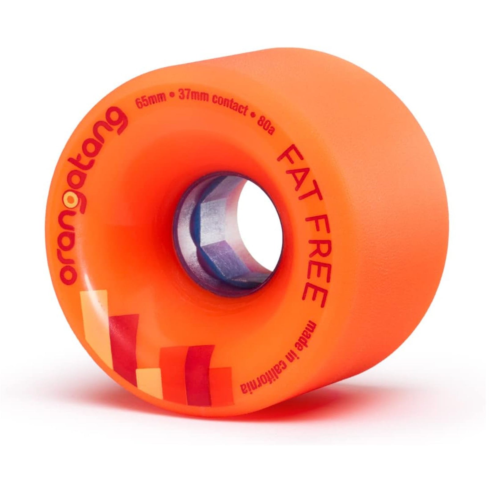 Orangatang Fat Free 70mm 80a Longboard Skateboard Wheels - Orange