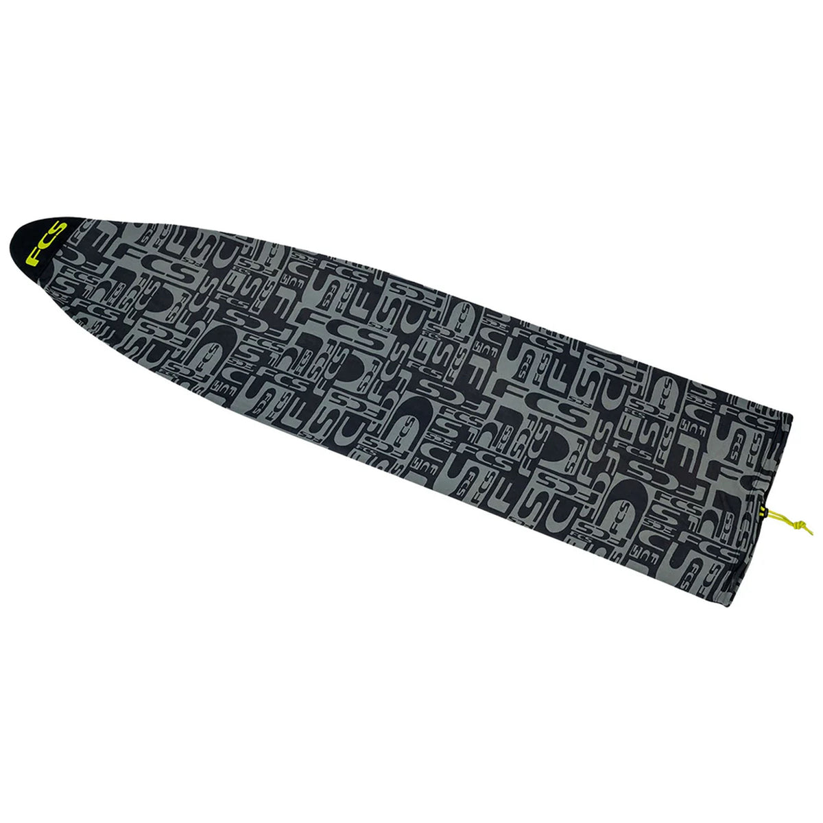 FCS Stretch All Purpose 6'3 Board Sock - Monogram Coal/Lime