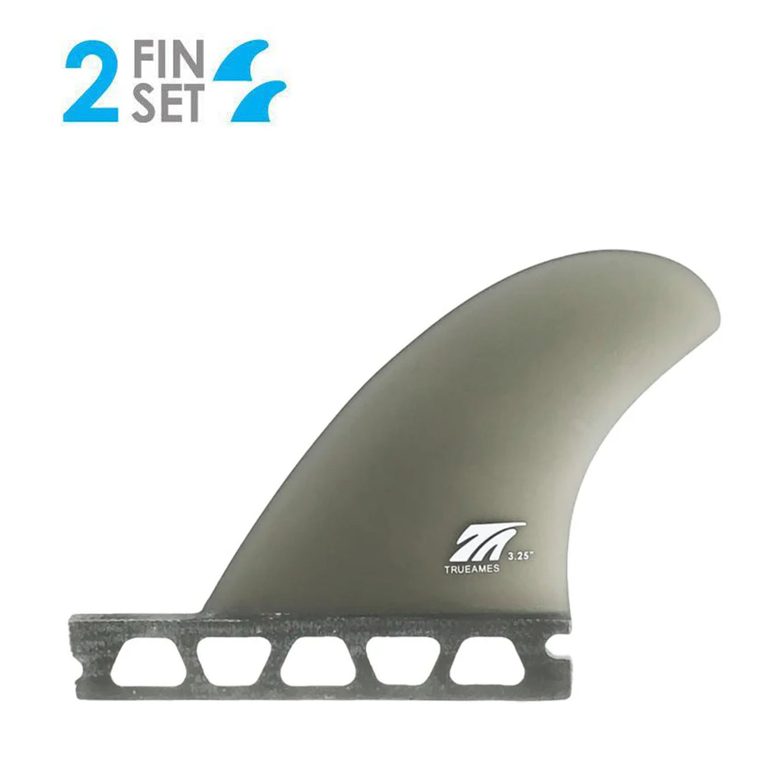 True Ames Side Bite Futures Fin Set - 3.25"/Smoke