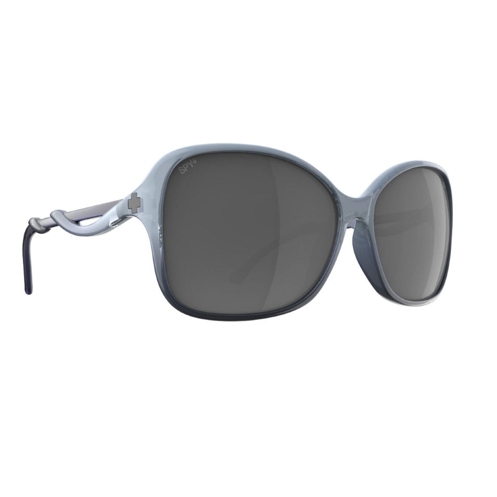 Spy Fiona Women's Sunglasses - Trans Stone Blue Gray Fade/Happy Gray Gunmetal Mirror