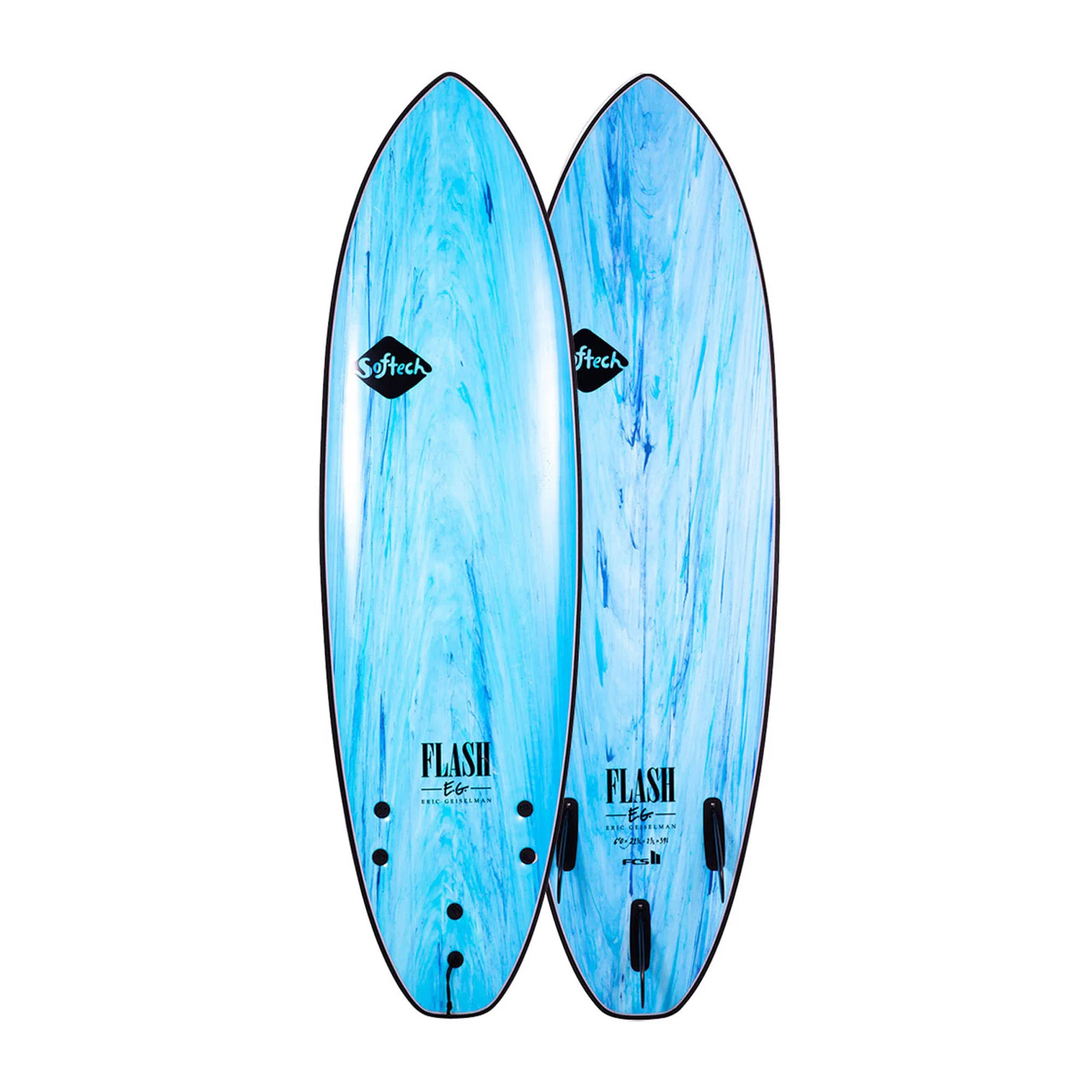 Softech FLASH 5’7 フィンセット Softech Eric Geiselman Flash 5'7 Soft Surfboard - Blue - Surf