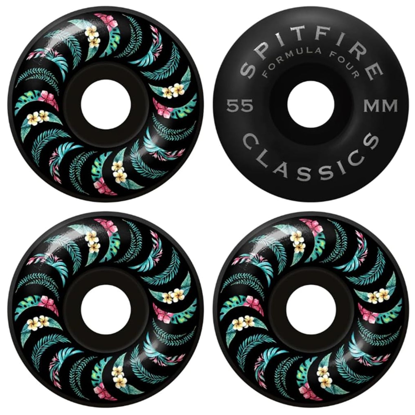 Spitfire F4 99a Classic Floral Swirl 55mm Skateboard Wheels - Black
