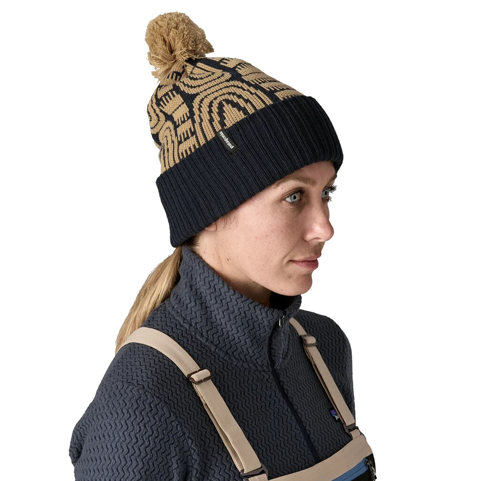 Patagonia Powder Town Women's Beanie - Flow Sunken Blue