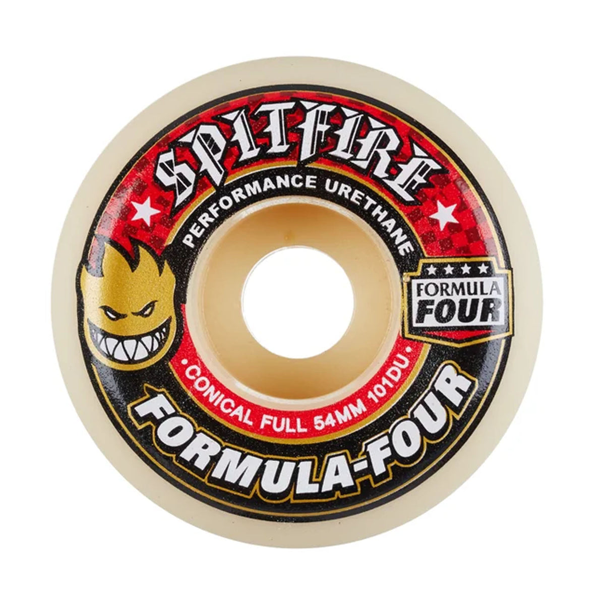 Spitfire F4 101a Conical Full 56mm Skateboard Wheels - White/Red