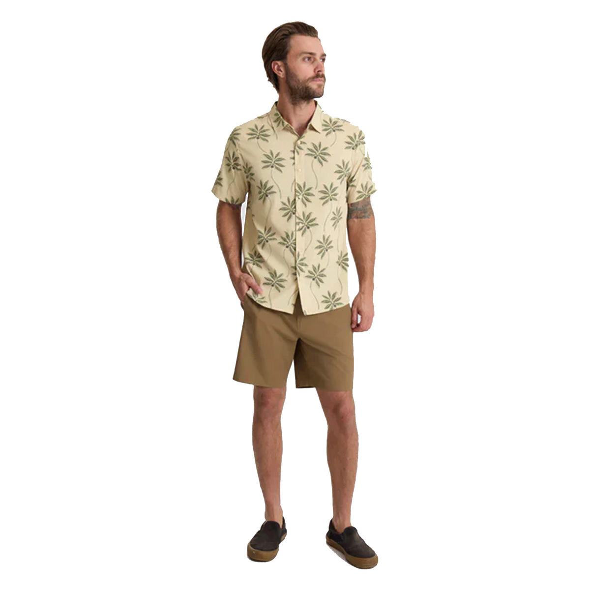 Roark Bless Up Breathable Stretch Men's Dess Shirt - Fossil Print