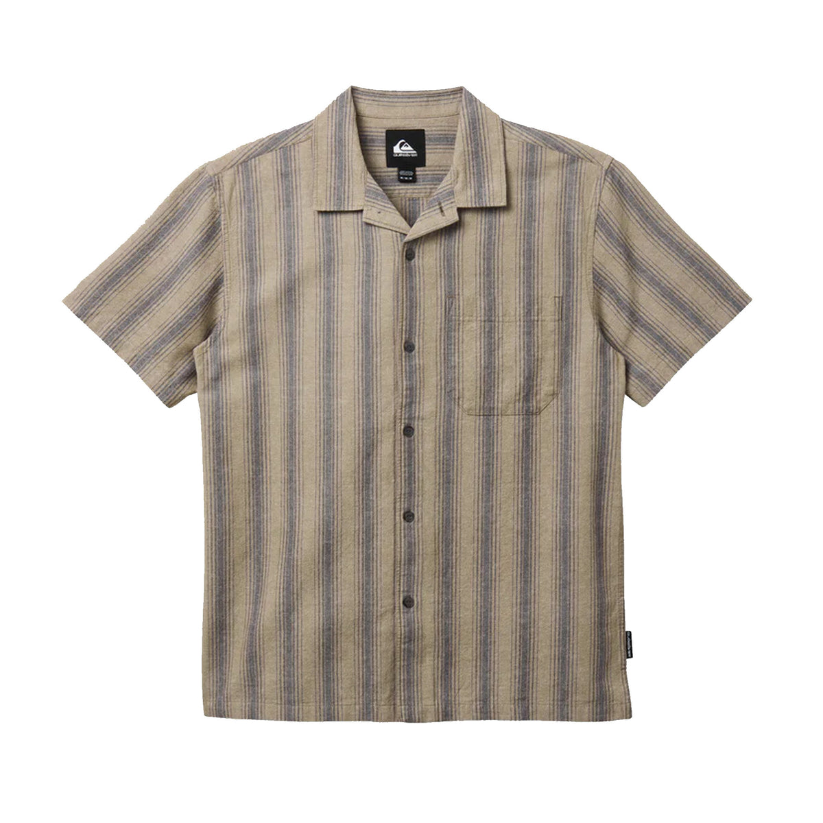 Quiksilver Oxford Stripe Casual Men's S/S Dress Shirt - Fallen Rock