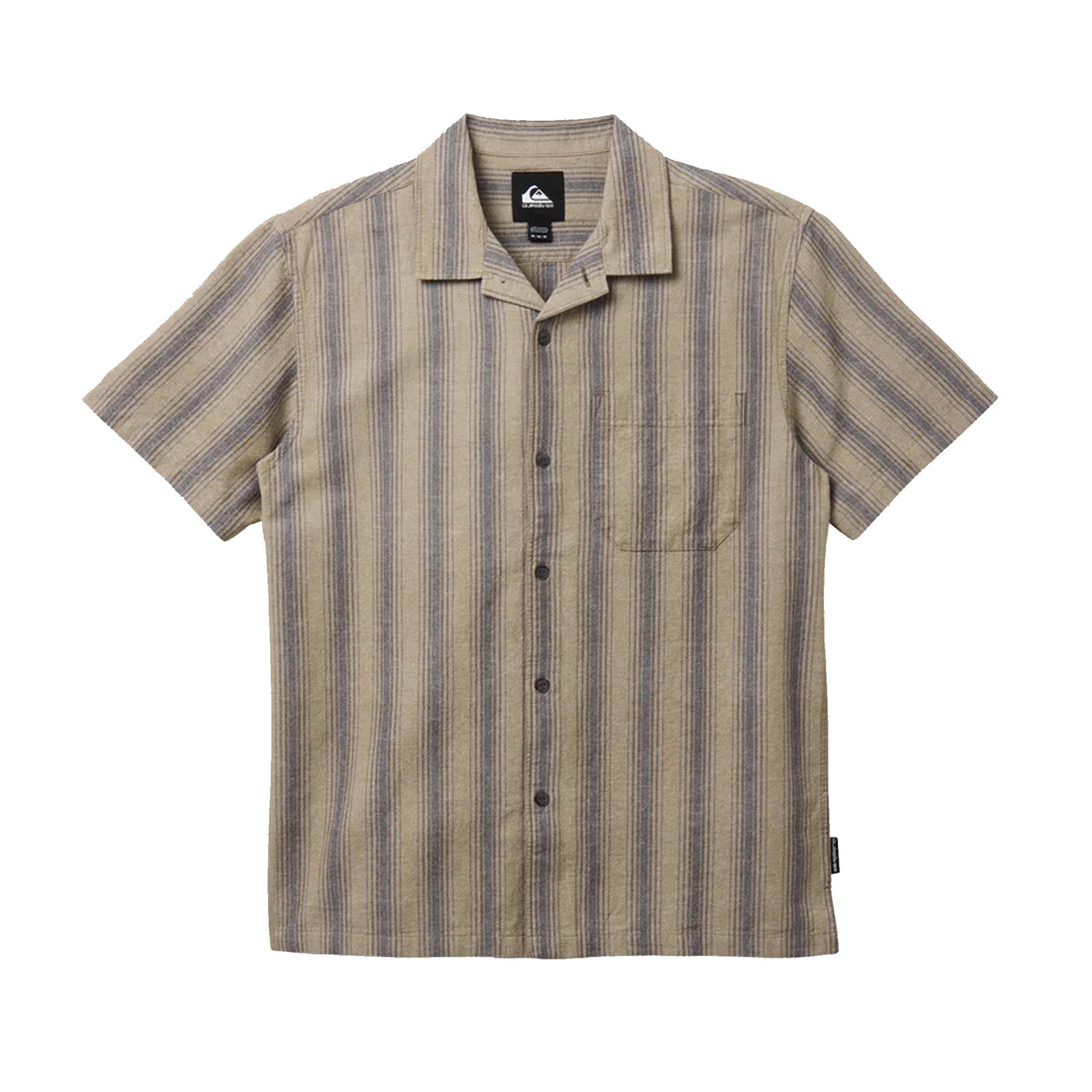 Quiksilver Oxford Stripe Casual Men's S/S Dress Shirt - Fallen Rock