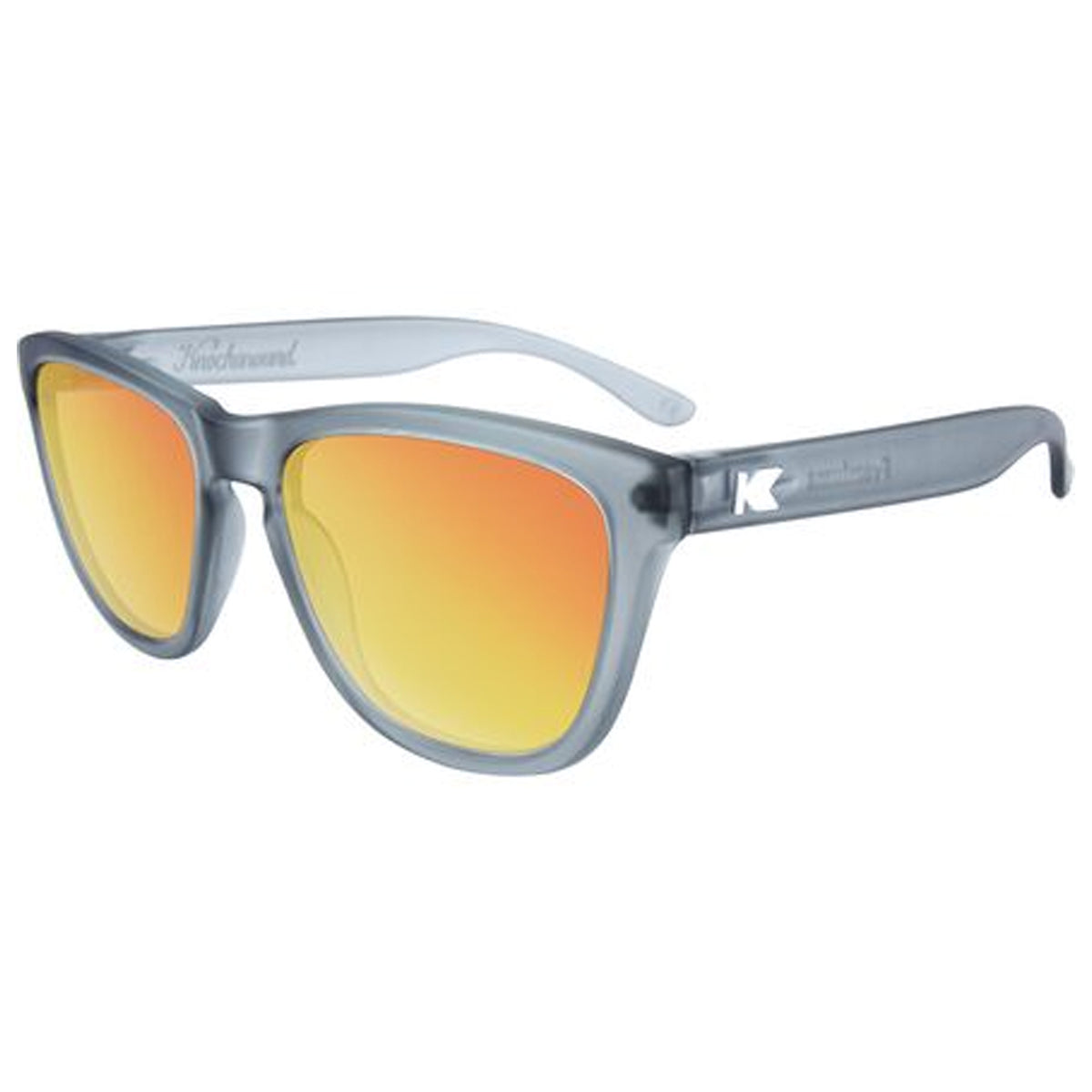 Knockaround Premiums Men's Sunglasses - Frosted Grey/Red Sunset Polarized