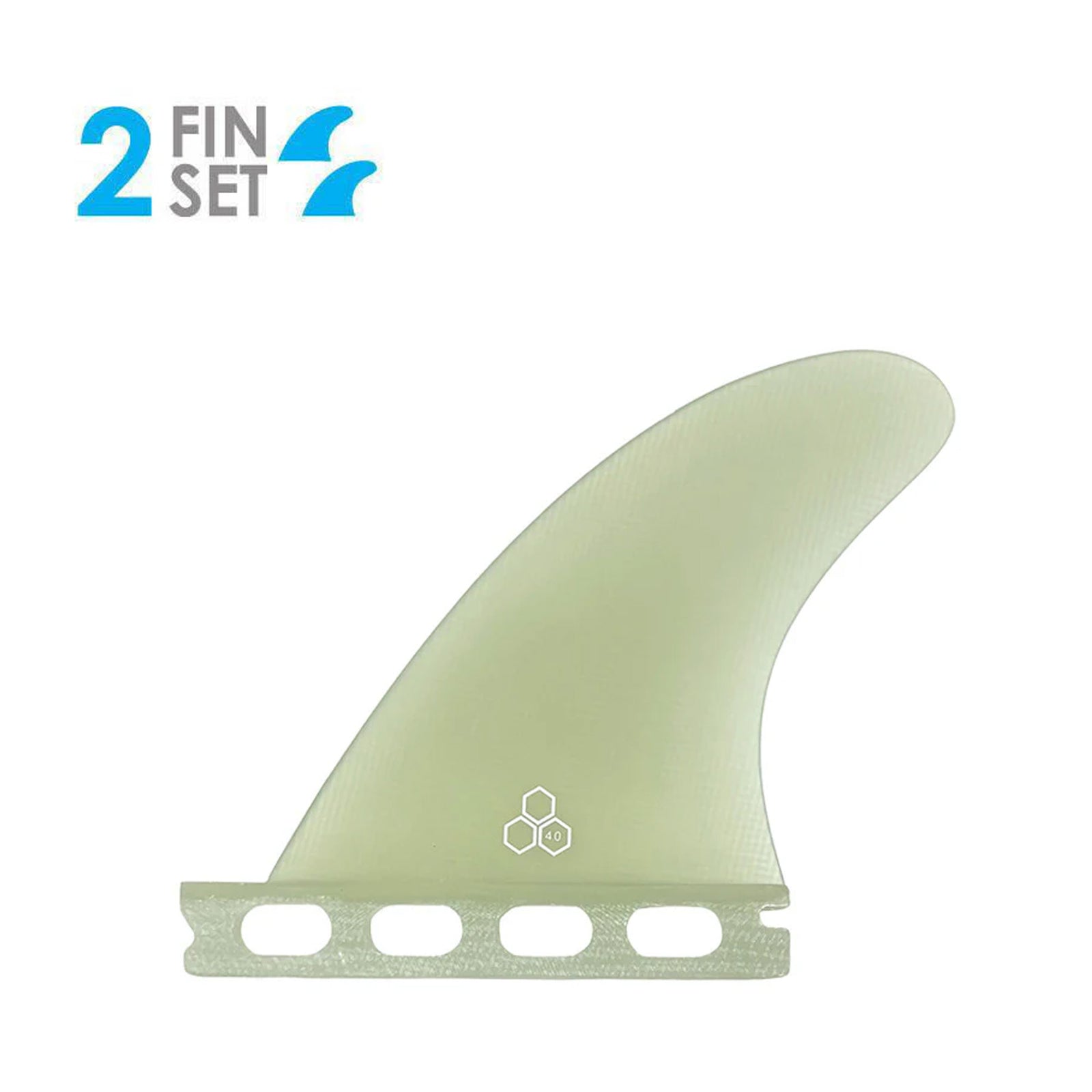 True Ames Channel Islands Side Bite Futures Fin Set - 4.0"/Clear