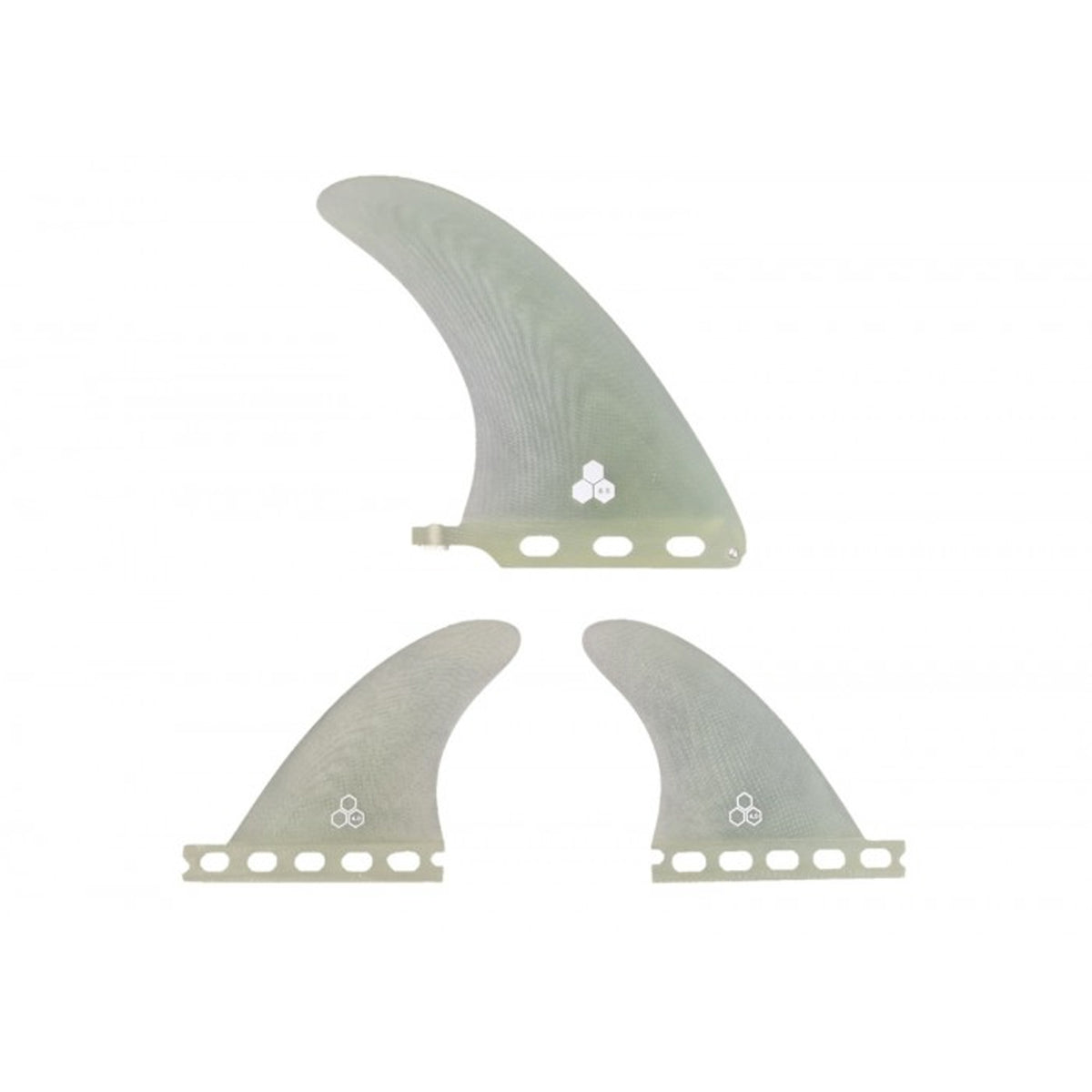 Channel Islands Mid 2+1 6.5"/4.0" Futures Surfboard Fins - Clear