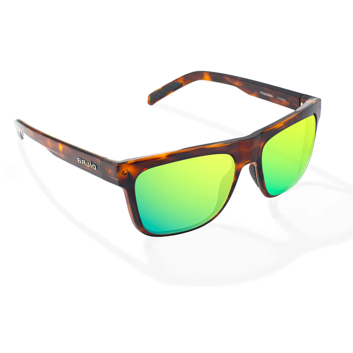 Bajio Hopedale Large Men's Sunglasses - Dark Brown Tortoise Gloss/Green Mirror Polarized