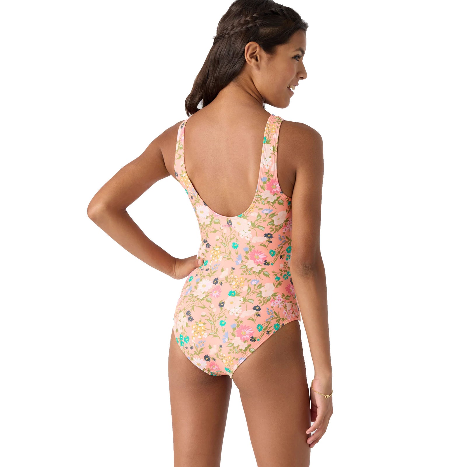O'Neill Kelly Floral Twisted Youth Girl's One Piece - Desert Flower