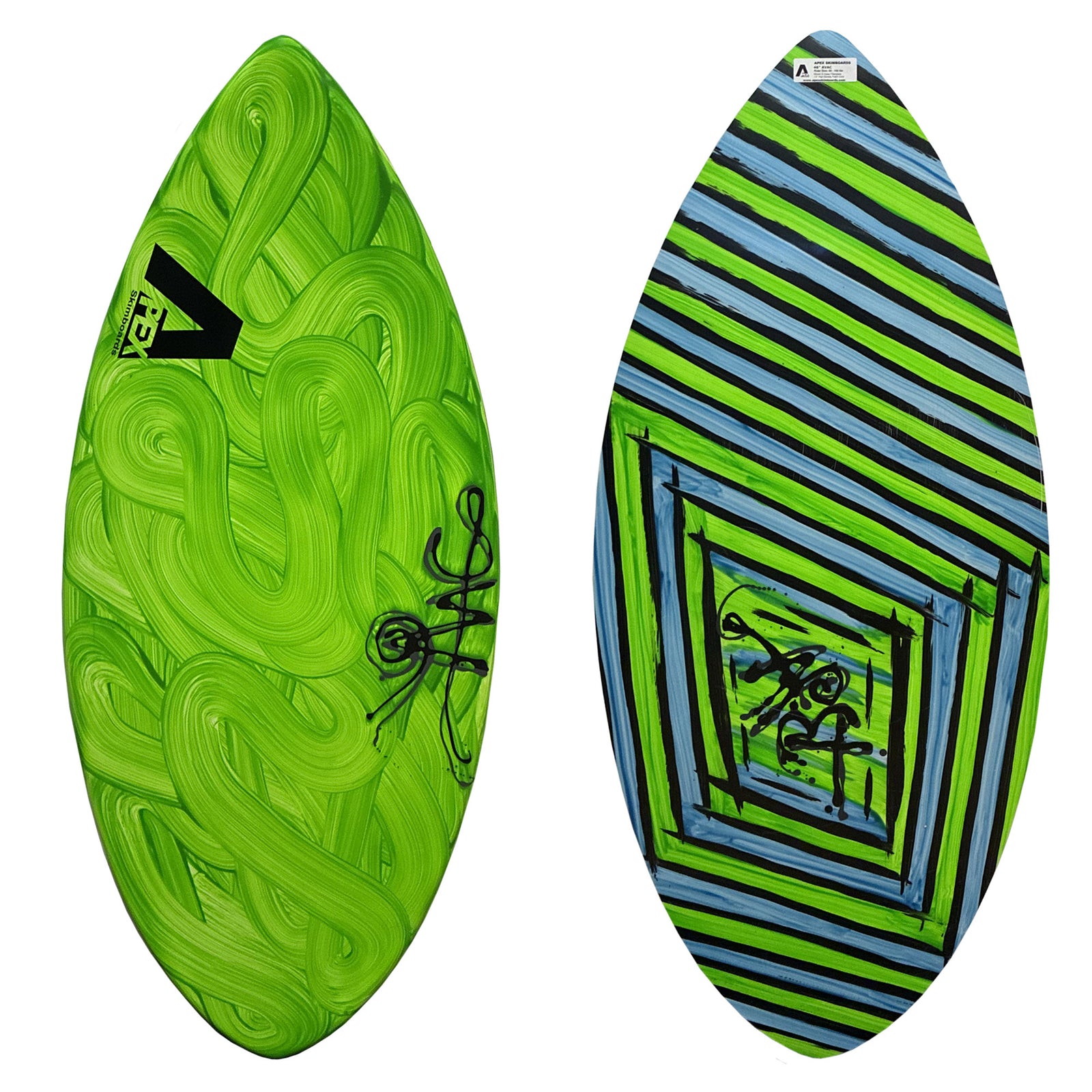 Apex AVAC 46" Skimboard - Green Swirl/Quad