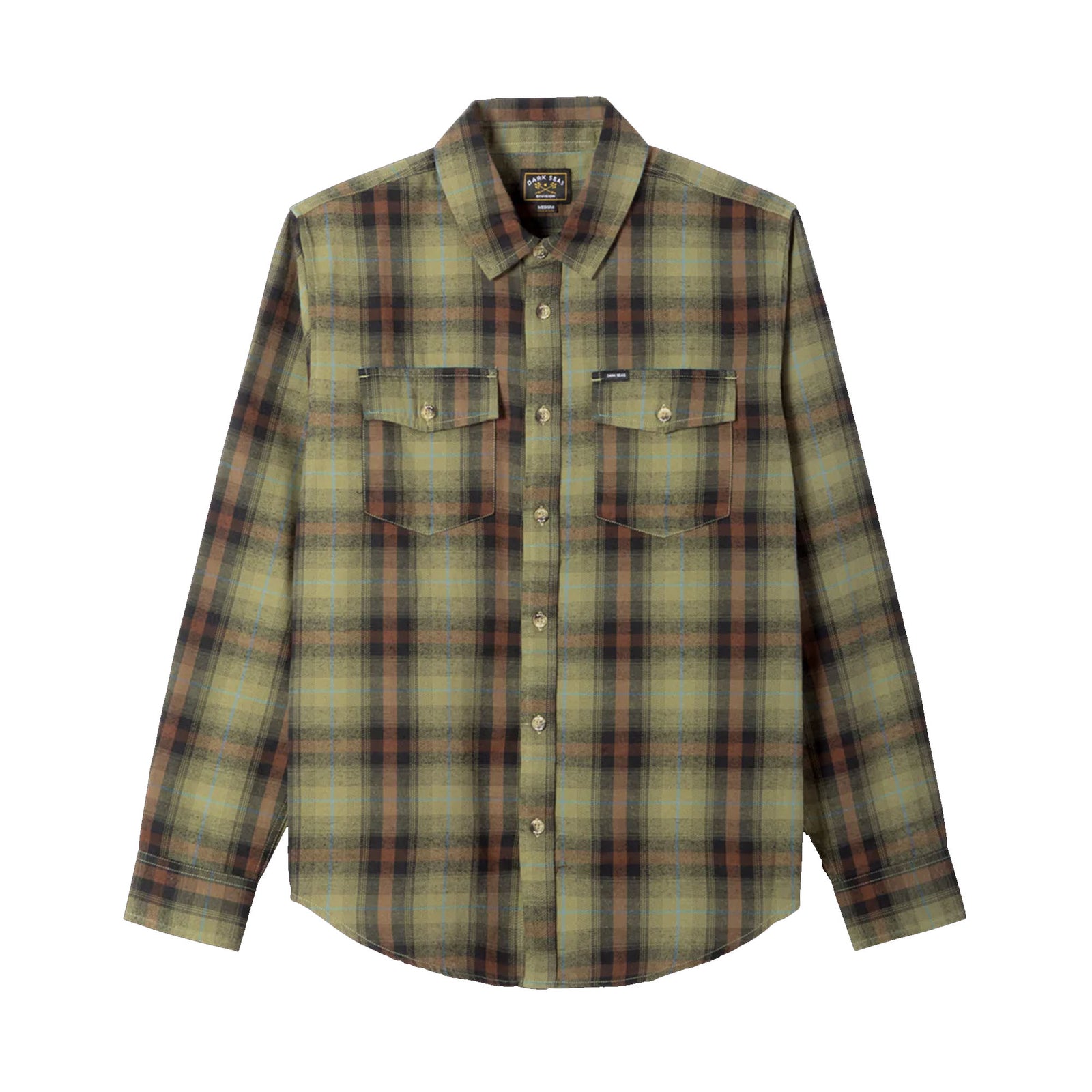 Dark Seas Arrowhead Woven Men's L/S Flannel - Green/Black