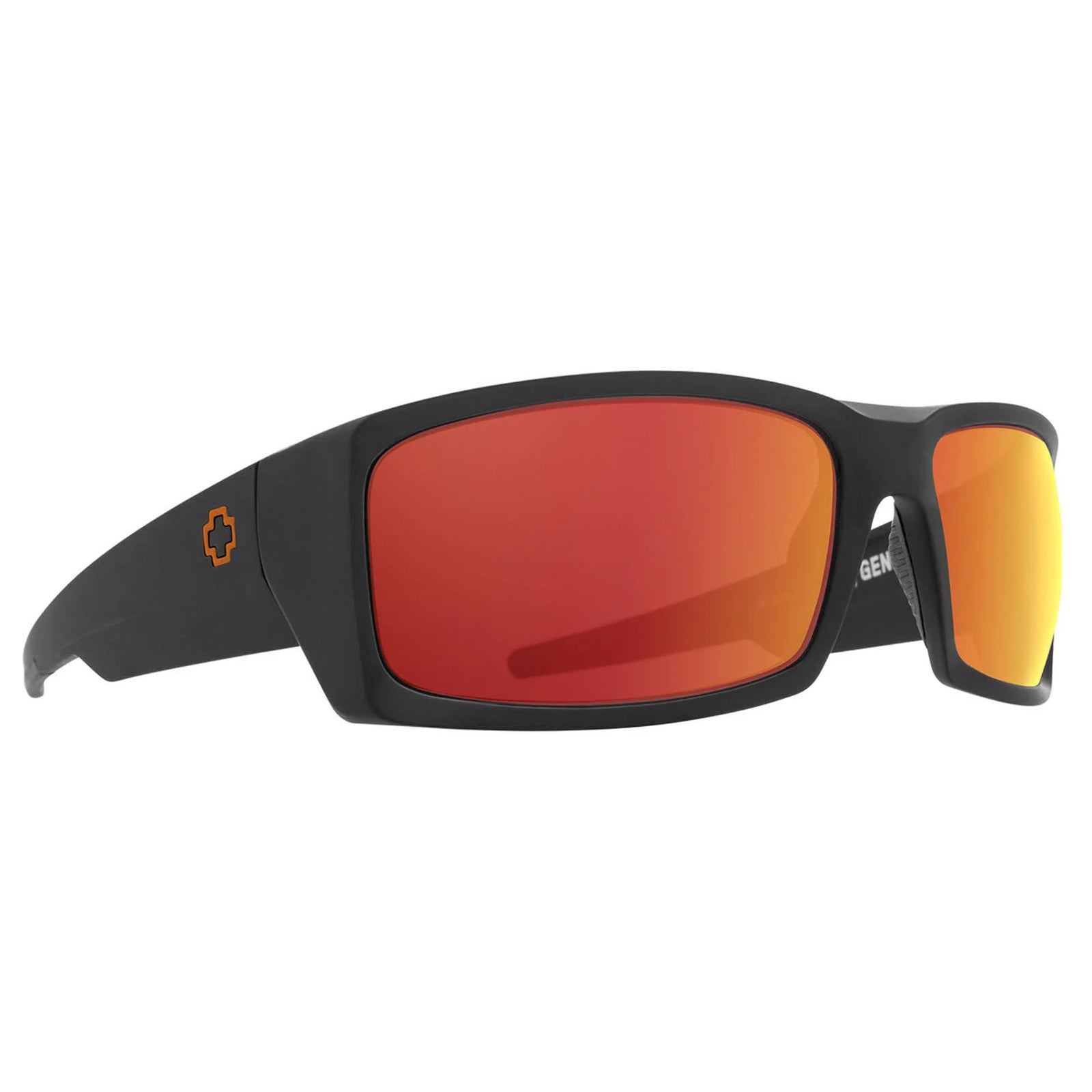 Spy General Men's Sunglasses - Dale Jr Matte Black/Happy Gray Green Orange Spectra Mirror