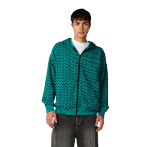 Rip Curl Archive All Over Men's L/S Hoodie - Marine Green