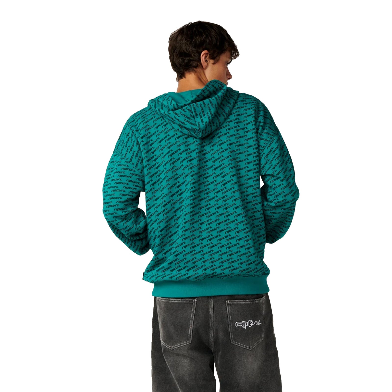 Rip Curl Archive All Over Men's L/S Hoodie - Marine Green