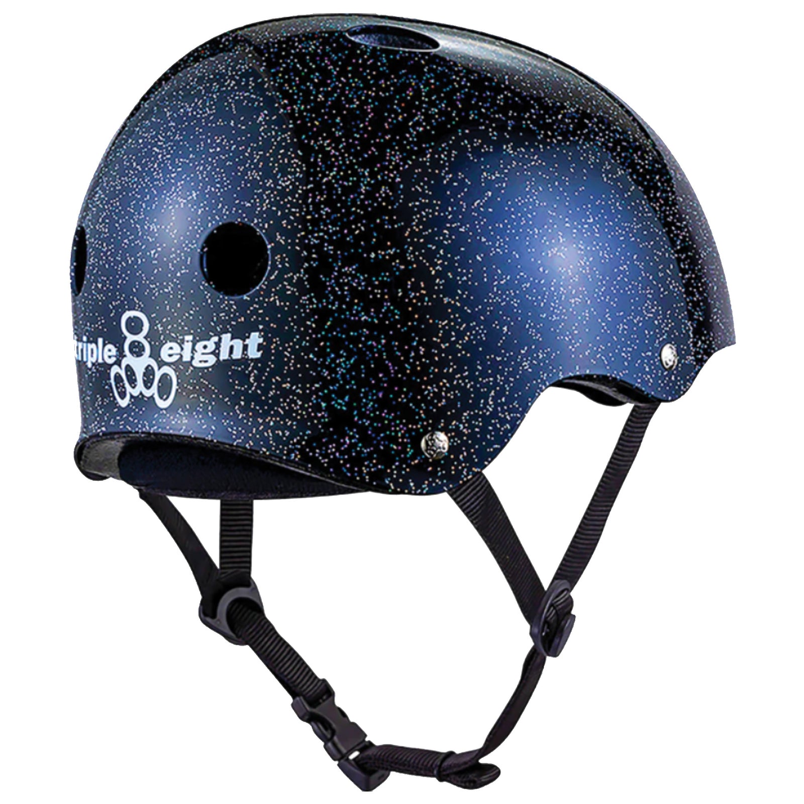Triple 8 Certified Deep Cover Helmet - XSmall - Small/Black Glitter