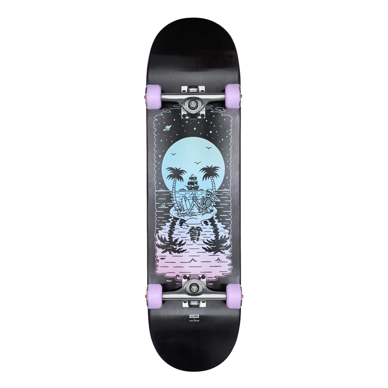 Globe G2 Reflection 8.5" Complete Skateboard - Black/Purple