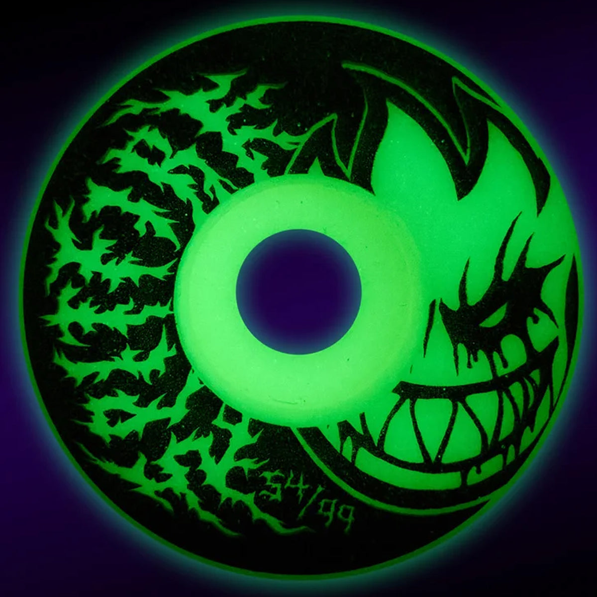 Spitfire F4 99a Deathmask II Bighead Radial Full 54mm Skateboard Wheels - Glow