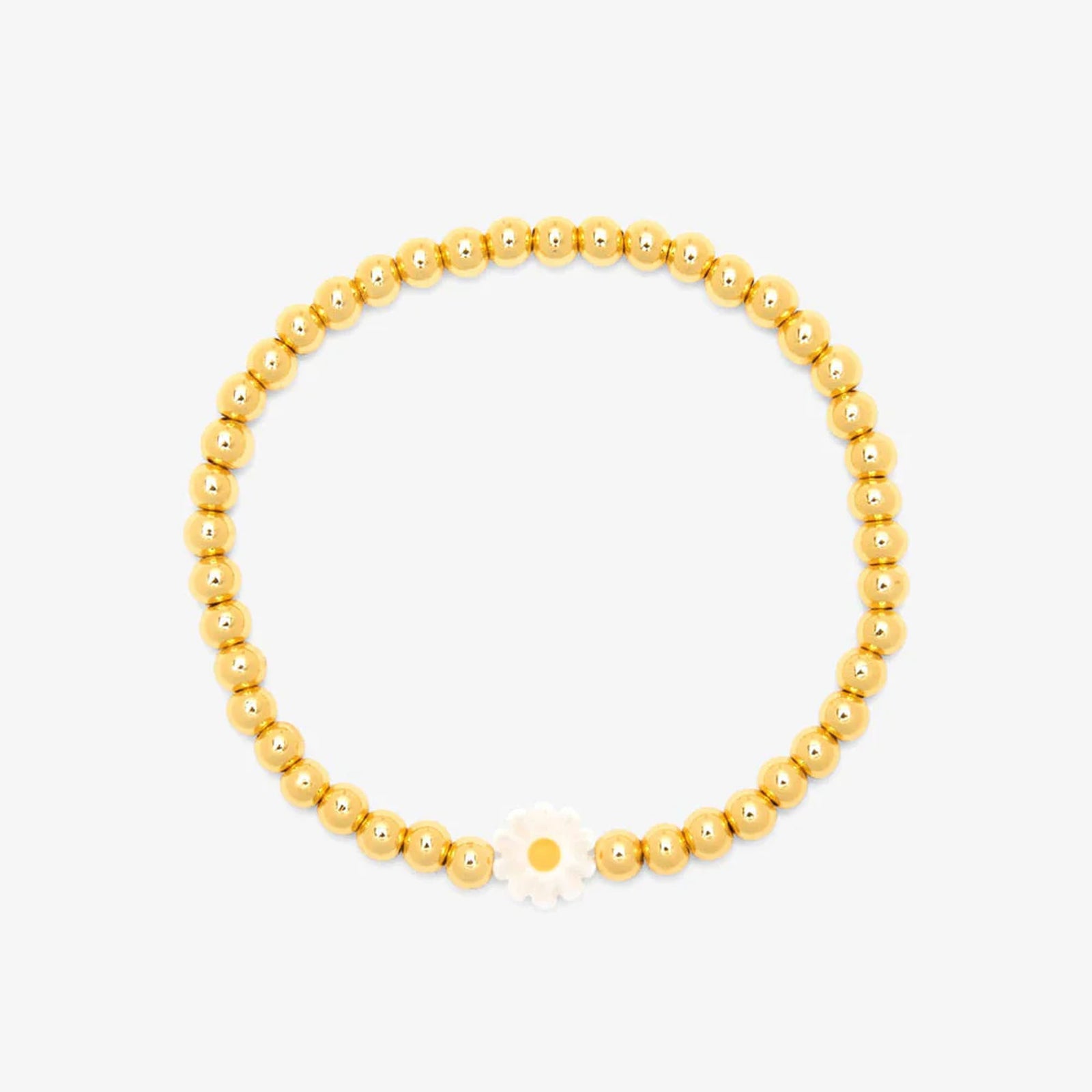 Pura Vida Daisy Ball Stretch Bracelet - Gold