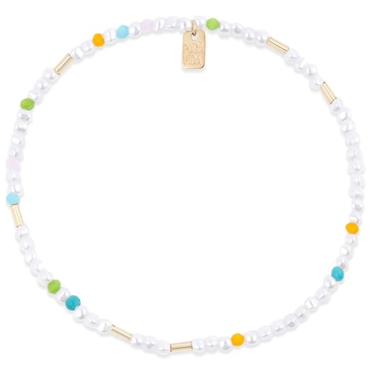 Pura Vida Pippa Pearl Stretch Anklet - Gold