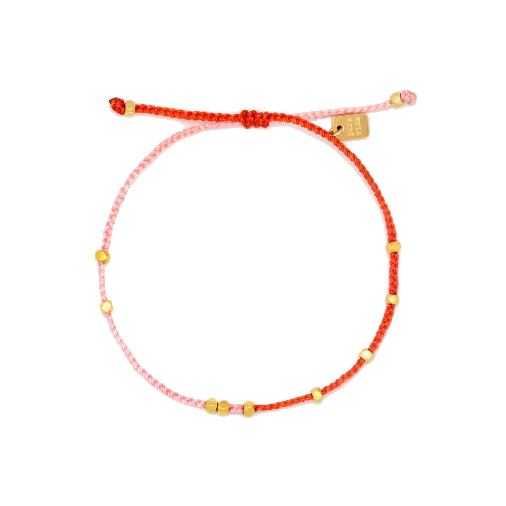 Pura Vida Pink and Red Two-Tone Dainty Bracelet