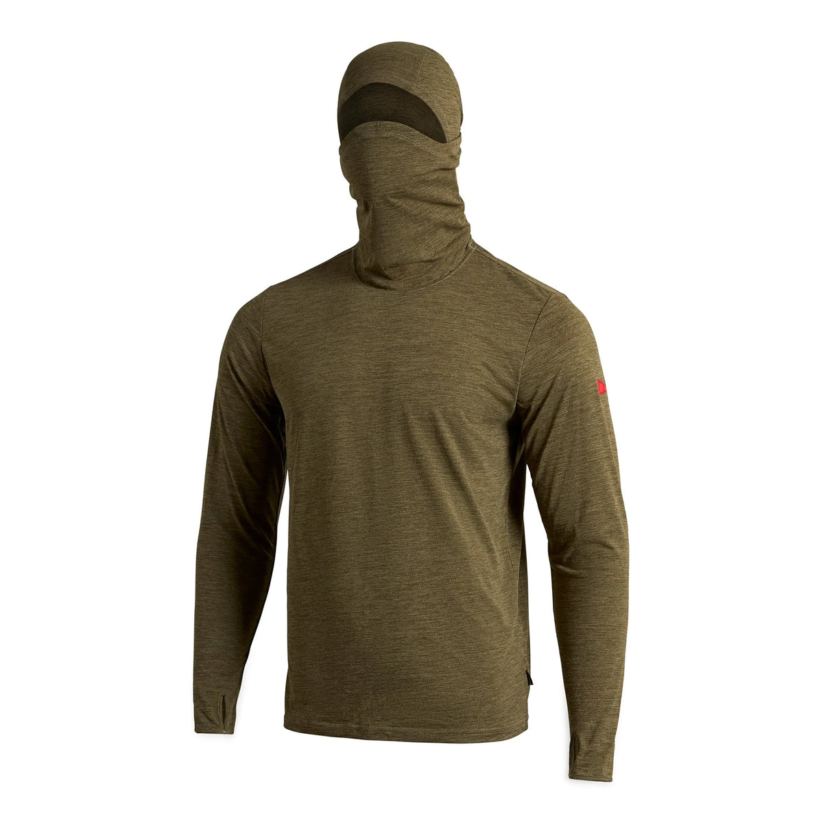 Florence Marine X Airtex Balaclava Hooded Men's L/S Sun Shirt - Heather Burnt Olive