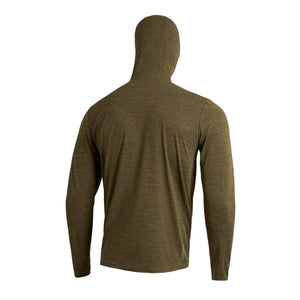Florence Marine X Airtex Balaclava Hooded Men's L/S Sun Shirt - Heather Burnt Olive