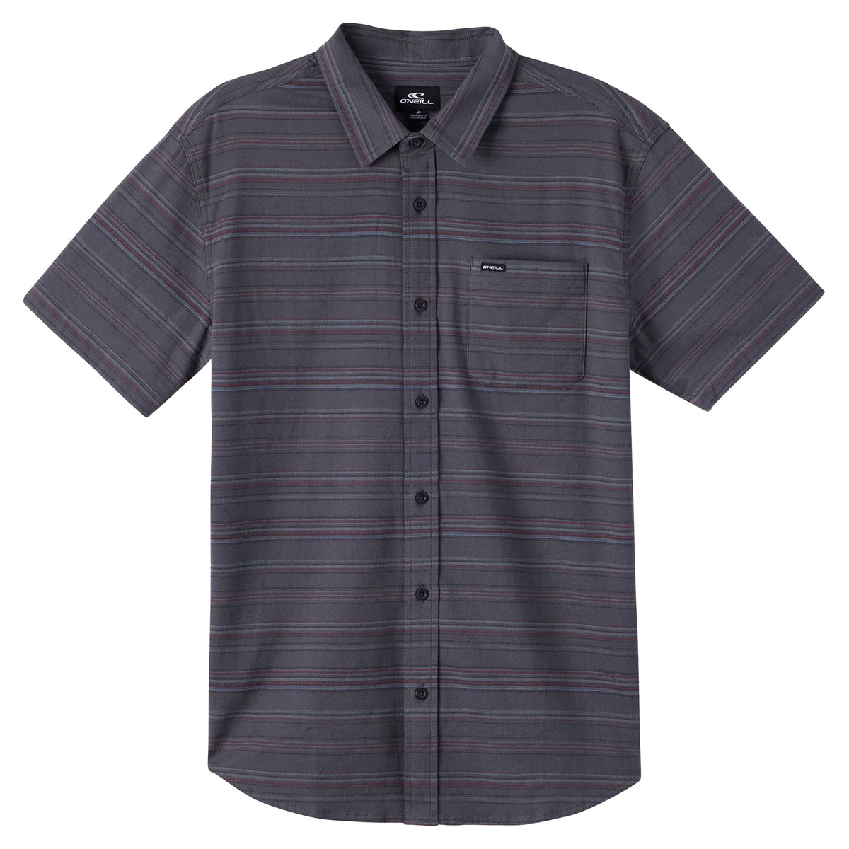 O'Neill Seafaring Stripe Stretch Standard Men's S/S Dress Shirt - Graphite